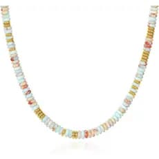 Colar Choker Boho com Contas KissYan para Mulheres, Colar de Pedras Preciosas, Pérola de Água Doce, Colares Estilo Surfe