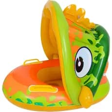 Flutuador Inflável para Bebês, Anel Flutuante para Piscina com Toldo Solar Inflável, Flutuadores Infláveis para Idades d