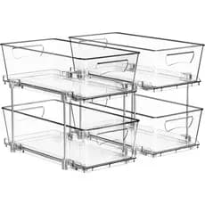 Organizador de Gavetas e Armários com 2 Níveis da Simple Houseware, Pacote com 2, Transparente RVCX