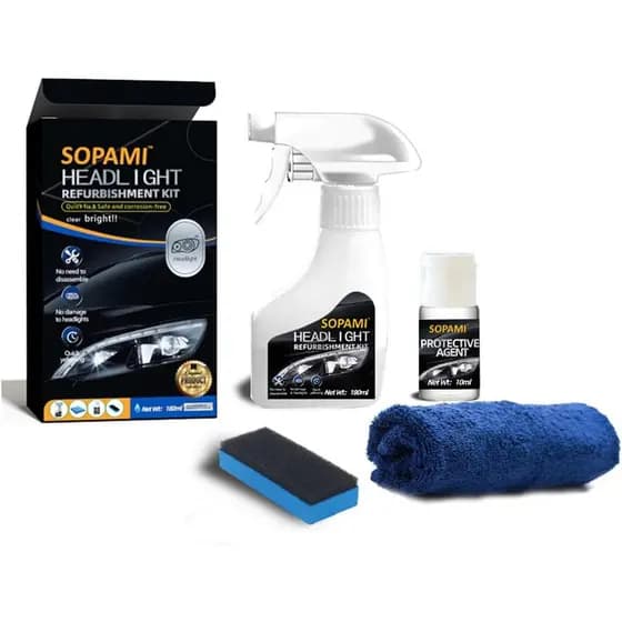Kit de Restauração de Faróis Automotivos SOPAMI para Faróis Oxidados e Amarelados, Rejuvenescedor de Revestimento com Cr
