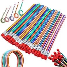 40 lápis infantis flexíveis e divertidos, borrachas mágicas flexíveis coloridas e listradas, adequados como presentes pa