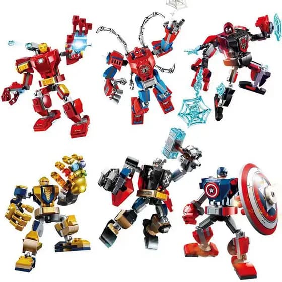 Blocos de Montar dos Vingadores, Homem-Aranha, Homem de Ferro, Brinquedos de Montar e Quebra-Cabeça HOFM