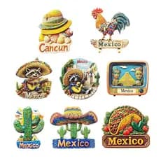 Ímãs de Geladeira 3D da América do Norte e México, Lembrança Turística, Coleção de Adesivos Magnéticos QS68