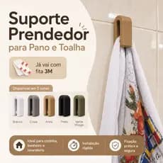Suporte Prendedor para Pano de Prato e Toalha com Fita 3M Sem Furos Cozinha Banheiro Lavanderia