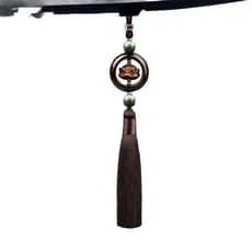 Pingente de segurança para carro em forma de lótus, fivela decorativa de madeira de sândalo de alta qualidade.