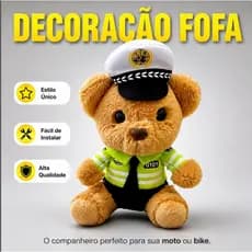 Urso Decorativo Para Moto e Bike 🧸 Enfeite Criativo Veículo Elétrico ✨ Estilo e Diversão 🚀