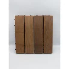 Kit 11 pecas Deck Modular Ipê 30x30cm Piso Encaixe Madeira e Plástico para Jardim, Sacada e Área Externa