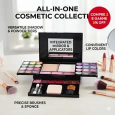 Conjunto de paleta de maquiagem rosa, um kit profissional multifuncional, vem com um pincel de esponja, adequado como pr