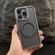 Capa para iPhone 16 15 14 13 12 Pro Max Plus com Suporte Magnético Rotativo Anti-Queda SMPU
