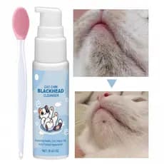 Limpador de papada de gato 30g, loção para limpeza de cravos, escova para cuidados com animais de estimação, limpador WR