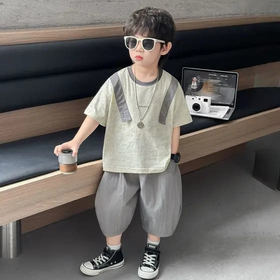 Meninos terno de verão Shorts de manga curta verão bonito crianças bebê estilo fino estilo coreano moda esportes terno d