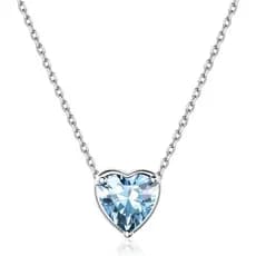 ChicSilver Colar com Pingente de Pedra do Mês de Nascimento Cintilante em Prata Esterlina 925, Corte Redondo, 12 Meses,