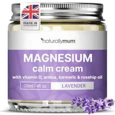 NaturallyMum Creme Calmante de Magnésio com Vitamina D3 e Lavanda – Creme Corporal de Magnésio Natural para Relaxamento,