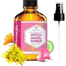 Tônico Facial Sem Álcool Witch Hazel da Leven Rose, Água de Rosas 100% Pura e Orgânica com Pétalas de Rosa, Calêndula, P