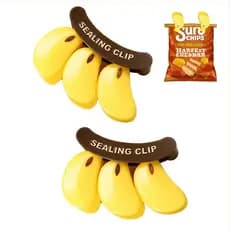 Clipes Magnéticos para Sacos em Forma de Banana para Geladeira – Conjunto de 6 Clipes Seladores de Alimentos Divertidos