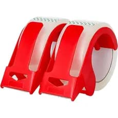 Pacote com 2 Fitas Adesivas Transparentes com Dispensador - 2.7mil x 1.88" x 55Y - Fita de Embalagem Resistente para Cai