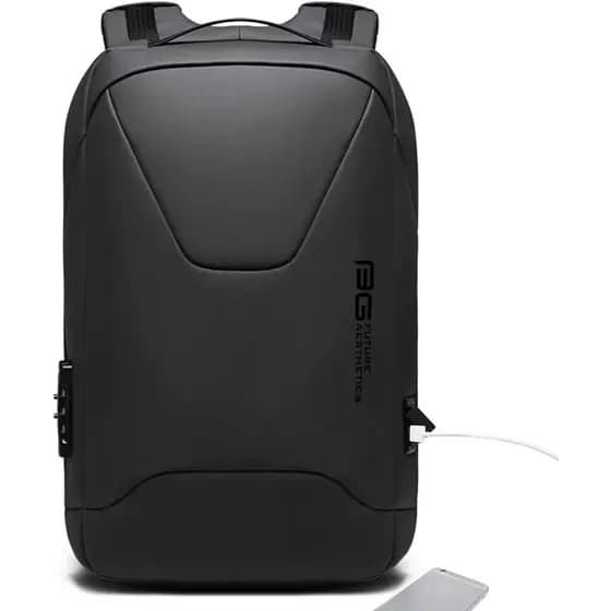 Mochila Antifurto para Laptop BANGE, Mochila de Viagem com Fecho de 15,6 Polegadas, Zíperes Resistentes à Água com Porta