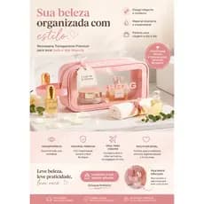 Necessaire Transparente WASHBAG com Alça - Rosa