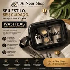 Necessaire Transparente WASHBAG com Alça - Preta