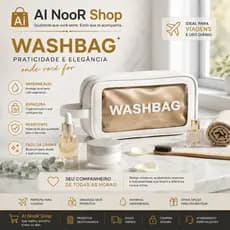 Necessaire Transparente WASHBAG com Alça - Branca