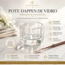 Dappen Copo De Vidro Profissional Para Mistura Pigmentos Porcelana Henna Alongamento Líquido Monomer