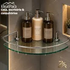 Porta Shampoo Suporte De Banheiro Shampoo Canto Vidro 6mm