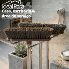 Suporte Porta Vassoura , Rodo , Organizador ,Pendurar Lavanderia Multiuso inox alumínio polido