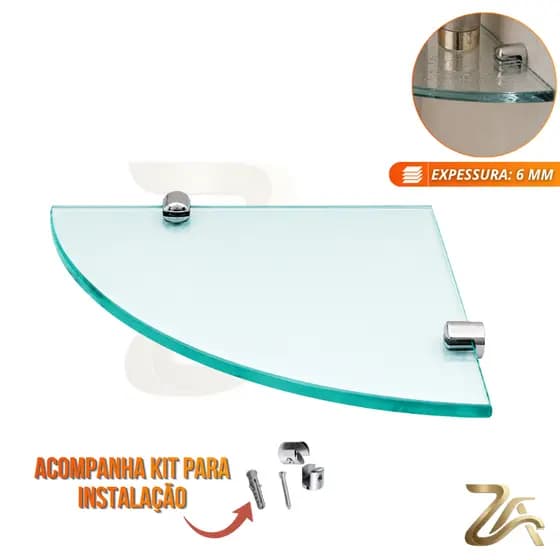 Suporte Porta Shampoo De Banheiro Shampoo Canto Vidro 6mm