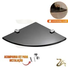 Suporte Porta Shampoo De Banheiro Shampoo Canto Vidro 6mm Fumê