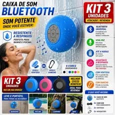 Caixa de Som Bluetooth à Prova d'Água com Ventosa | Mini Alto-falante Portátil para Banheiro, com iPhone e Android