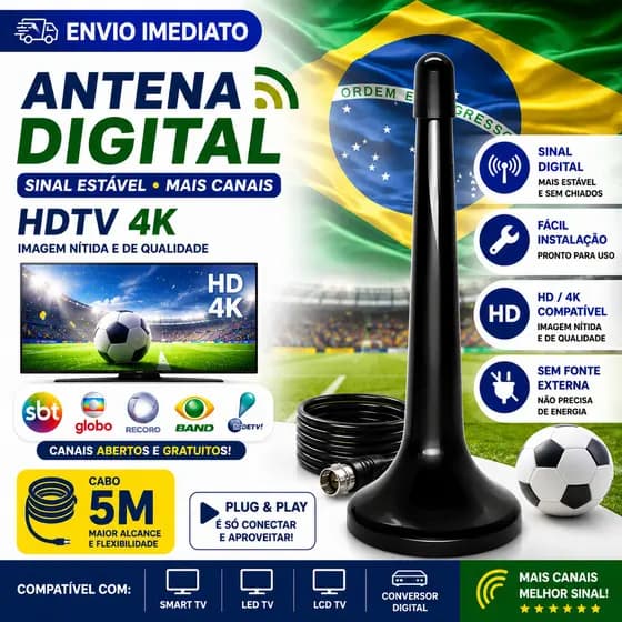 Atacado Kit10 Pcs Antena Digital Para TV| Imagem HDTV E Instalação Fácil | Alta Sensibilidade E Alcance