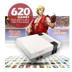 Console de jogos 620 em 1 600 Retro Nostálgico Game TV 500/620 Alça de console vermelha e branca