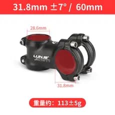 LUNJE Mountain Road Bike guiador suporte Ultra-leve liga de alumínio 7 graus 25.4/31.8mm ângulo negativo positivo Riser