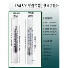 [Produto Premium] Medidor de Fluxo de Tubulação em Vidro Orgânico para Medição de Líquidos e Gases LZM-50G com Conector