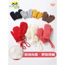 Luvas de bebê inverno bonito capa de bebê 1-2-6 anos de idade meninos meninas forro de lã engrossado crianças luvas mant