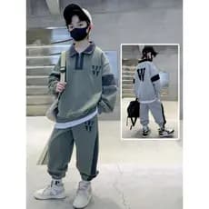 Roupas infantis meninos terno primavera roupas 2025 novo estilo grande roupas esportivas infantis moda bonito moletom de