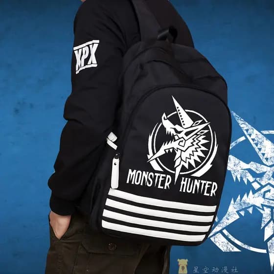 Monster Hunter mercadoria mochila trovão lobo dragão Anime estudante mochila jogo das mulheres dos homens mochila de via