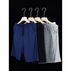 Shorts masculinos de verão fino solto Modal calças cortadas calças de pijama de seda gelo exterior Wear Ultra-fino calça