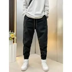 Calças masculinas estilo outono 2023 novo estilo calças casuais Harem esportes macacão Street Wear masculino zíper later