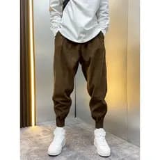 Calças masculinas Street Wear calças masculinas primavera outono Leggings calças rufião bonito Harem calças de veludo ca