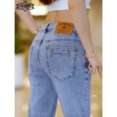Xintang Jeans 2026 novo estilo masculino calças de rua estilo primavera fino ajuste pés pequenos masculino tornozelo com