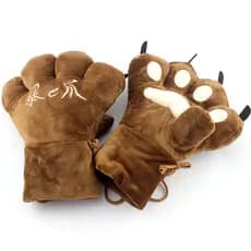 Luvas dos desenhos animados inverno feminino engrossado quente bonito urso garra Halter pescoço gato garra Animal tigre