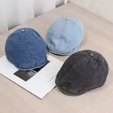 Retro quente estilo menina aba larga lavado Cowboy frente chapéu elegante grande circunferência da cabeça pequena rosto