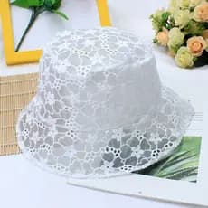 Chapéu balde de renda feminino verão branco legal chapéu bordado transparente fada gaze guarda-sol chapéu fino chapéu de