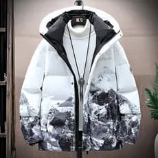 Casal estilo para baixo jaqueta das mulheres dos homens inverno novo estilo quente com capuz 90 pato branco para baixo j