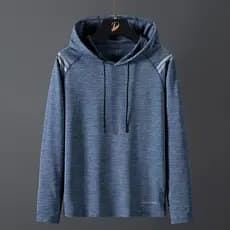 Camiseta masculina de seda gelada de manga comprida primavera verão novo estilo negócios Casual respirável de secagem rá