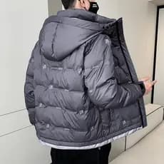 Jaqueta com capuz jaqueta masculina inverno novo estilo 80 pato branco para baixo engrossado quente à prova de frio boni
