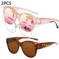 Armazenamento/Óculos de Sol 2 peças/1 peça Óculos de sol unissex, óculos de sol polarizados oversized estilo olho de gat