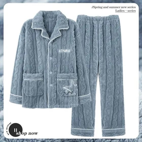 Pijamas masculinos estilo inverno Coral velo mais velo engrossado flanela outono inverno plus Size Loungewear conjunto q