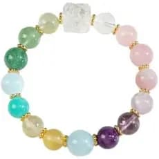 Para Mulheres E Homens Pulseiras Multibao Ametista Feminino Cristal Branco Nove Caudas